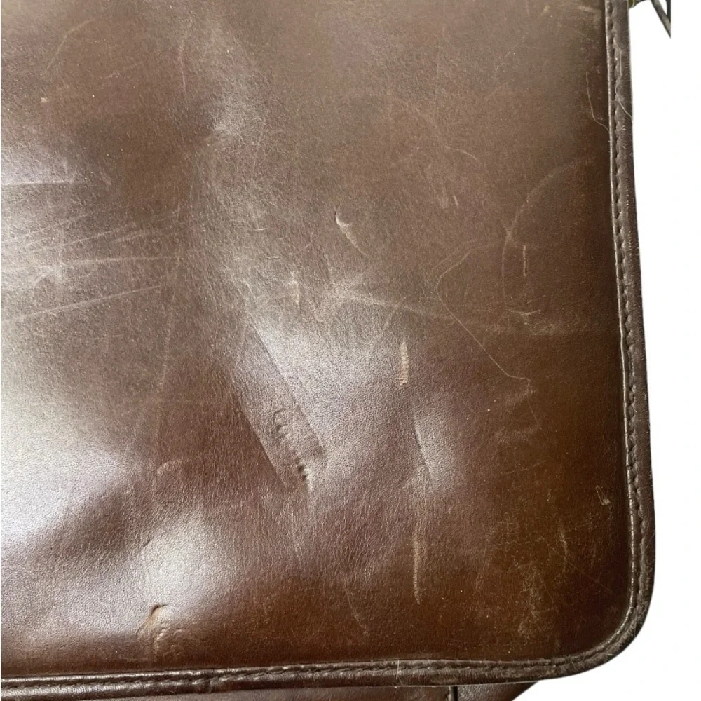 Ellington Leather Goods Brown Leather Briefcase With Shoulder Strap